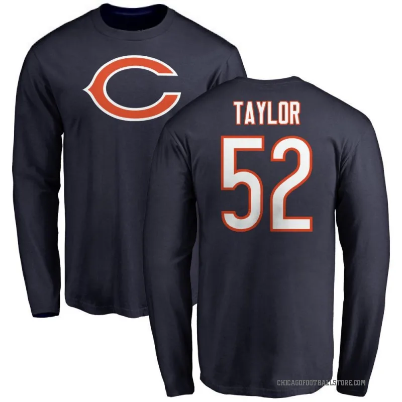 Darrell Taylor Men's Navy Chicago Bears Logo Long Sleeve T-Shirt -