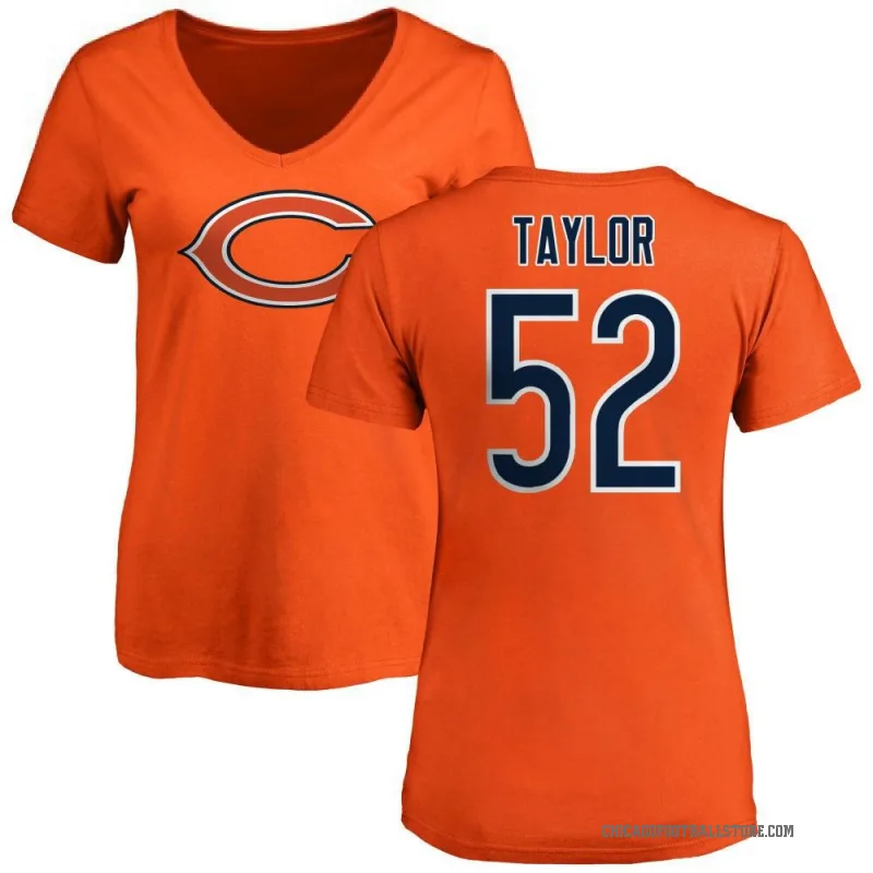 Darrell Taylor Women's Orange Chicago Bears Logo Slim Fit T-Shirt -